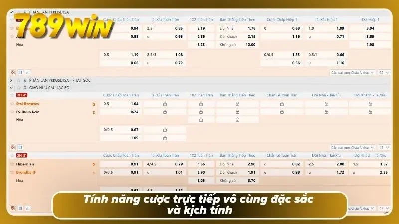 Màn hình cược bóng đá cùng bảng diễn biến trận đấu